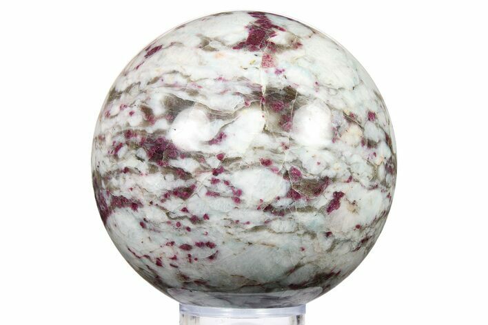 Polished Rubellite (Tourmaline) & Quartz Sphere - Madagascar #286096